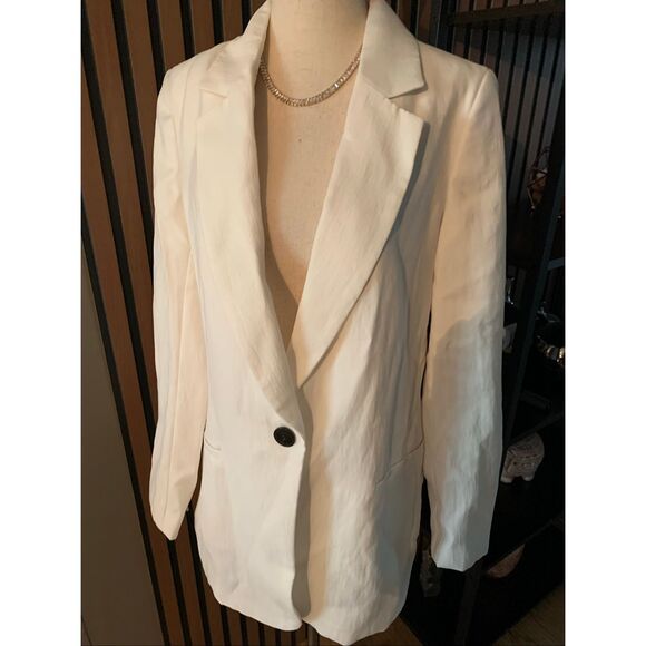 Zara white blazer oversize size xs work attire classy work blazer NWT - Picture 1 of 9